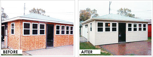 before and after garage door installation