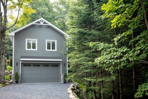 A garage door on a building Chicago & Northwest Indiana