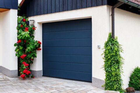 Modern garage door on a home showing curb appeal improvements in Chicago, IL