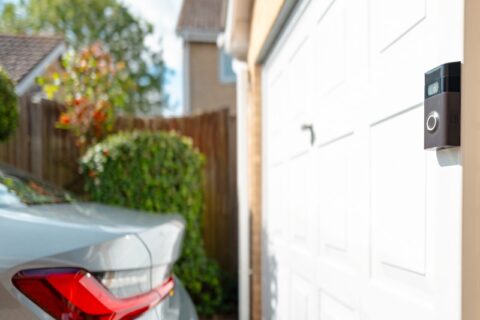 Smart garage door camera installed outside a home in Chicago IL