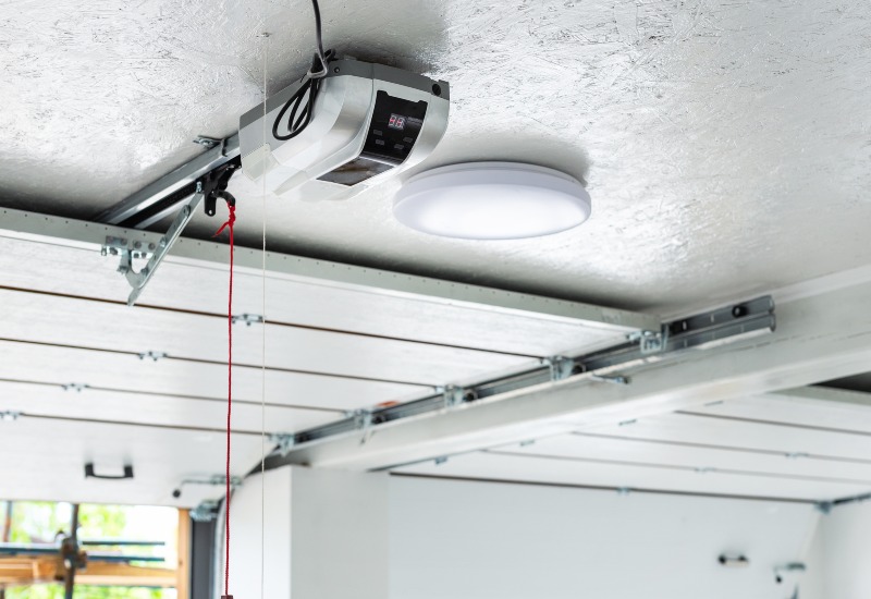 Jackshaft Garage Door Openers installed on ceiling-mounted residential garage system in Chicago, IL