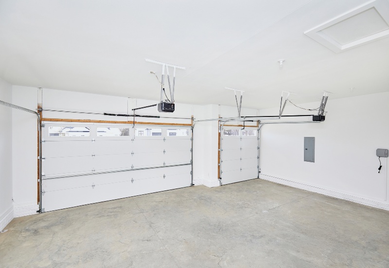New Garage Construction with finished interior, dual doors & ceiling-mounted openers in Chicago, IL